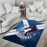 Personalized Scotland Football 2026 Area Rug Scottish Soccer Red Lion Mascot Saltire Cross