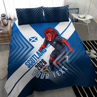 Personalized Scotland Football 2026 Bedding Set Scottish Soccer Red Lion Mascot Saltire Cross