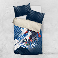 Personalized Scotland Football 2026 Bedding Set Scottish Soccer Red Lion Mascot Saltire Cross