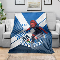 Personalized Scotland Football 2026 Blanket Scottish Soccer Red Lion Mascot Saltire Cross