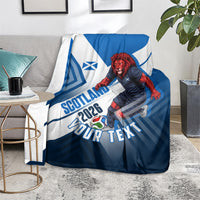Personalized Scotland Football 2026 Blanket Scottish Soccer Red Lion Mascot Saltire Cross