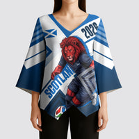 Personalized Scotland Football 2026 Kimono Sleeve Blouse Scottish Soccer Red Lion Mascot Saltire Cross