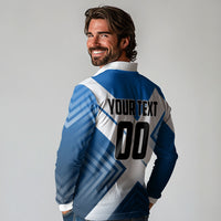 Personalized Scotland Football 2026 Long Sleeve Polo Shirt Scottish Soccer Red Lion Mascot Saltire Cross