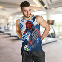 Personalized Scotland Football 2026 Men Tank Top Scottish Soccer Red Lion Mascot Saltire Cross