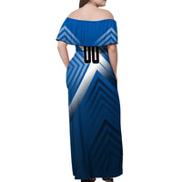 Personalized Scotland Football 2026 Off Shoulder Maxi Dress Scottish Soccer Red Lion Mascot Saltire Cross