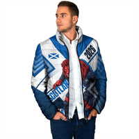 Personalized Scotland Football 2026 Padded Jacket Scottish Soccer Red Lion Mascot Saltire Cross