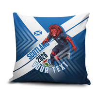 Personalized Scotland Football 2026 Pillow Cover Scottish Soccer Red Lion Mascot Saltire Cross