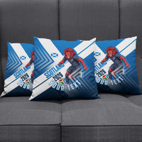 Personalized Scotland Football 2026 Pillow Cover Scottish Soccer Red Lion Mascot Saltire Cross