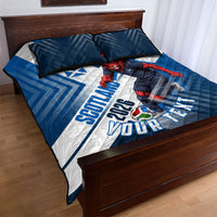 Personalized Scotland Football 2026 Quilt Bed Set Scottish Soccer Red Lion Mascot Saltire Cross