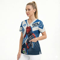 Personalized Scotland Football 2026 Scrub Top Scottish Soccer Red Lion Mascot Saltire Cross