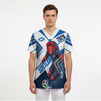 Personalized Scotland Football 2026 Scrub Top Scottish Soccer Red Lion Mascot Saltire Cross