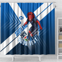 Personalized Scotland Football 2026 Shower Curtain Scottish Soccer Red Lion Mascot Saltire Cross