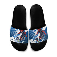 Personalized Scotland Football 2026 Slide Sandals Scottish Soccer Red Lion Mascot Saltire Cross