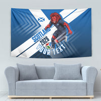 Personalized Scotland Football 2026 Tapestry Scottish Soccer Red Lion Mascot Saltire Cross