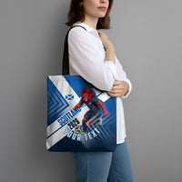 Personalized Scotland Football 2026 Tote Bag Scottish Soccer Red Lion Mascot Saltire Cross