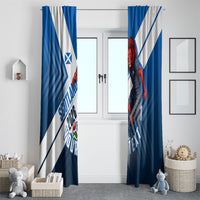 Personalized Scotland Football 2026 Window Curtain Scottish Soccer Red Lion Mascot Saltire Cross