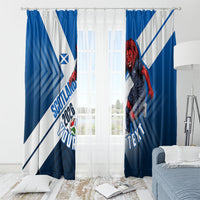 Personalized Scotland Football 2026 Window Curtain Scottish Soccer Red Lion Mascot Saltire Cross