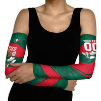 Personalized Mexico Football Jaguar Mascot Arm Sleeves Sugar Skull Sombrero Aztec