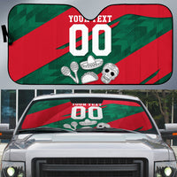 Personalized Mexico Football Jaguar Mascot Auto Sun Shade Sugar Skull Sombrero Aztec