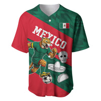 Personalized Mexico Football Jaguar Mascot Baseball Jersey Sugar Skull Sombrero Aztec