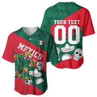 Personalized Mexico Football Jaguar Mascot Baseball Jersey Sugar Skull Sombrero Aztec