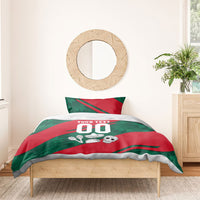 Personalized Mexico Football Jaguar Mascot Bedding Set Sugar Skull Sombrero Aztec