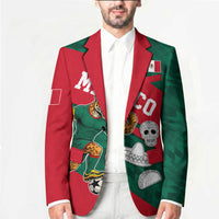 Personalized Mexico Football Jaguar Mascot Blazer Sugar Skull Sombrero Aztec