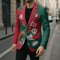 Personalized Mexico Football Jaguar Mascot Blazer Sugar Skull Sombrero Aztec