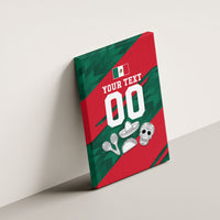 Personalized Mexico Football Jaguar Mascot Canvas Wall Art Sugar Skull Sombrero Aztec