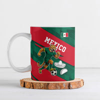 Personalized Mexico Football Jaguar Mascot Ceramic Mug Sugar Skull Sombrero Aztec