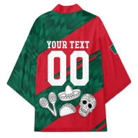 Personalized Mexico Football Jaguar Mascot Kimono Sugar Skull Sombrero Aztec