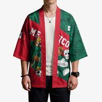 Personalized Mexico Football Jaguar Mascot Kimono Sugar Skull Sombrero Aztec