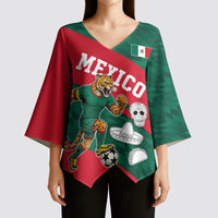 Personalized Mexico Football Jaguar Mascot Kimono Sleeve Blouse Sugar Skull Sombrero Aztec
