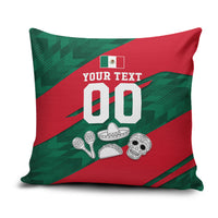 Personalized Mexico Football Jaguar Mascot Pillow Cover Sugar Skull Sombrero Aztec