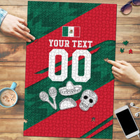 Personalized Mexico Football Jaguar Mascot Puzzle Sugar Skull Sombrero Aztec