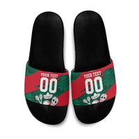 Personalized Mexico Football Jaguar Mascot Slide Sandals Sugar Skull Sombrero Aztec