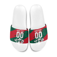 Personalized Mexico Football Jaguar Mascot Slide Sandals Sugar Skull Sombrero Aztec
