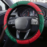 Mexico Football Jaguar Mascot Steering Wheel Cover Sugar Skull Sombrero Aztec