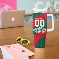 Personalized Mexico Football Jaguar Mascot Tumbler With Handle Sugar Skull Sombrero Aztec