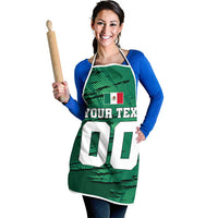 Personalized Mexico Football Apron Jaguar Mascot Artistic Brush Stroke Texture