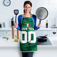 Personalized Mexico Football Apron Jaguar Mascot Artistic Brush Stroke Texture