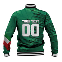 Personalized Mexico Football Baseball Jacket Jaguar Mascot Artistic Brush Stroke Texture
