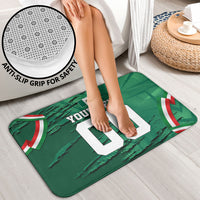 Personalized Mexico Football Bathroom Set Jaguar Mascot Artistic Brush Stroke Texture