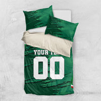 Personalized Mexico Football Bedding Set Jaguar Mascot Artistic Brush Stroke Texture