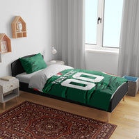 Personalized Mexico Football Bedding Set Jaguar Mascot Artistic Brush Stroke Texture