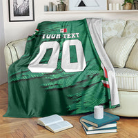 Personalized Mexico Football Blanket Jaguar Mascot Artistic Brush Stroke Texture