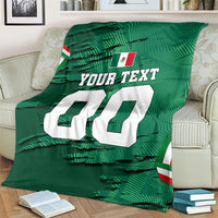 Personalized Mexico Football Blanket Jaguar Mascot Artistic Brush Stroke Texture