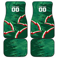 Personalized Mexico Football Car Mats Jaguar Mascot Artistic Brush Stroke Texture