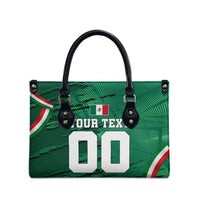 Personalized Mexico Football Leather Bag Jaguar Mascot Artistic Brush Stroke Texture