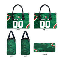 Personalized Mexico Football Leather Bag Jaguar Mascot Artistic Brush Stroke Texture